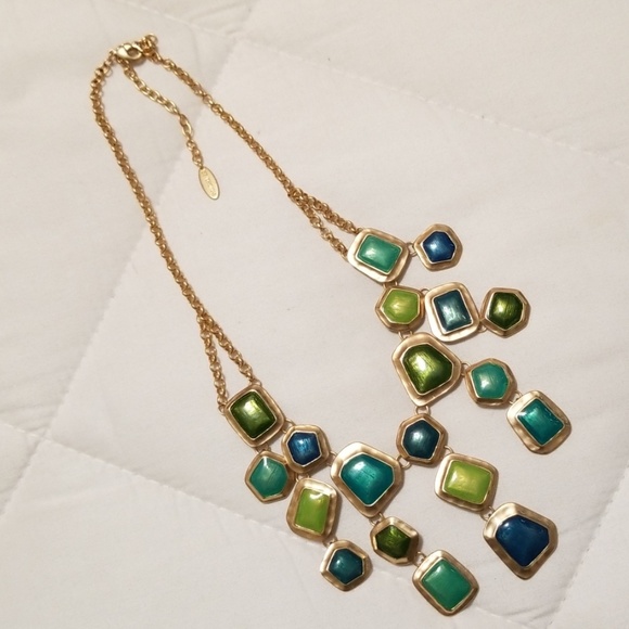 St Thomas Jewelry St Thomas Gold Blue Green Drop Necklace Poshmark